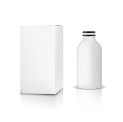 Vector plastic jar with white box for cosmetics, medicines or food