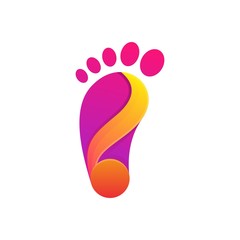 Abstract Soles Feet Colorful Designs illustration vector template