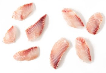 Fish slice on isolated white background