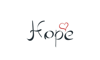 Fototapeta na wymiar Hope lettering