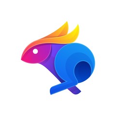 Abstract Rabbit Full Color Designs illustration vector template