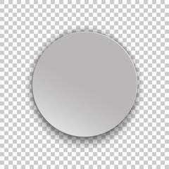 Grey button isolated on transparent background