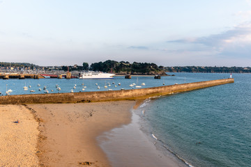 High angle view of the port of Saint Malo
