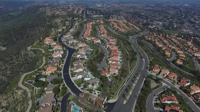 Aerial of Laguna Niguel Neighborhoods, residential Southern California