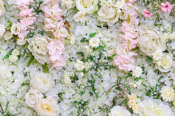 Beautiful flower colorful backdrop , fake flower Plastic background