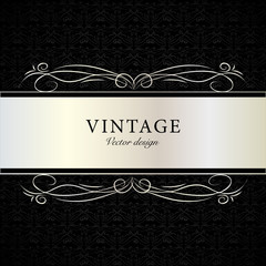 Hand drawn black vintage calligraphy card template