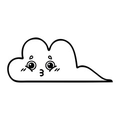 line drawing cartoon snow cloud