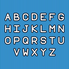 Alphabet fonts letter on blue background
