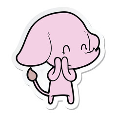 sticker of a cute cartoon elephant