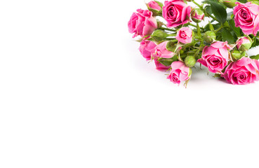 Fototapeta premium Fresh flowers on wood desk.