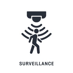 Sensor surveillance security camera.  Movement control Vector icon.