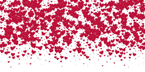 Red heart love confettis. Valentine's day gradient