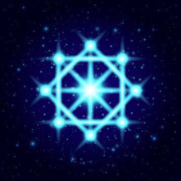 Vector shine spiritual symbol. Sacred geometry