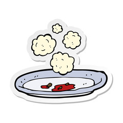 sticker of a cartoon empty plate