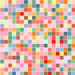 Mosaic of a bright colorful squares on a white background. 