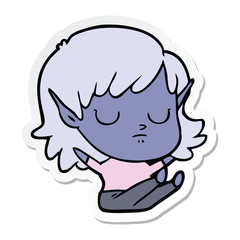 sticker of a cartoon elf girl