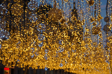 lights in the center of Moscow