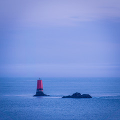 Navigation landmark for boats in the ocean in Brittany in France