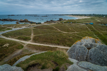 Meneham landscape in Bretagne in France in the summer