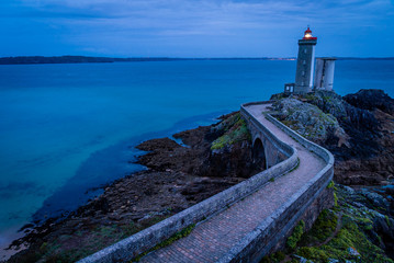 Fototapeta na wymiar Petit minou lighthouse just after sunset in Bretagne