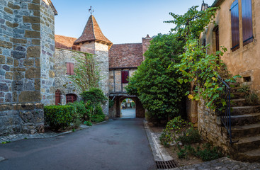 Fototapeta na wymiar Loubressac most beautiful villages of France in Lot department in France