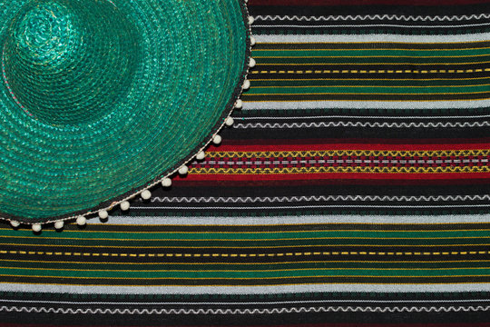 cinco de mayo background. Mexican hat and blanket