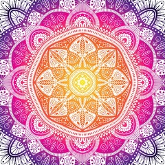 Fototapeta premium Colorful ornamental floral ethnic mandala