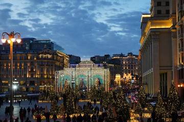 lights in the center of Moscow