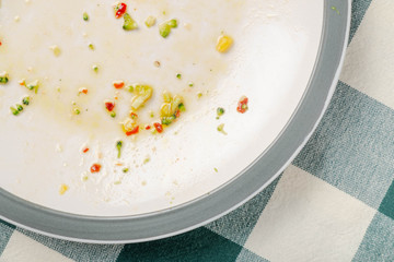 Plate with scraps of vegetables