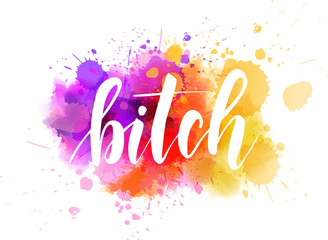 Bitch - handwritten lettering phrase
