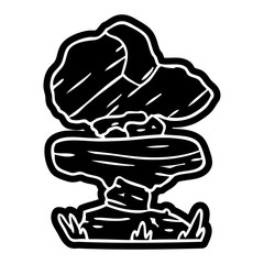 cartoon icon drawing of grey stone boulders