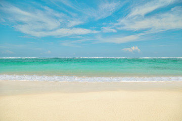 Tropical sandy beach. Summer concept.