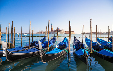 Fototapeta na wymiar Venice city with gondolas, Veneto, Italy