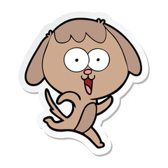 sticker of a cute cartoon dog