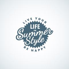 Summer vacation travel flat logo template