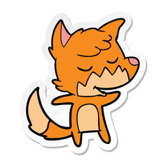 sticker of a friendly cartoon fox