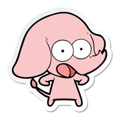 sticker of a cute cartoon elephant