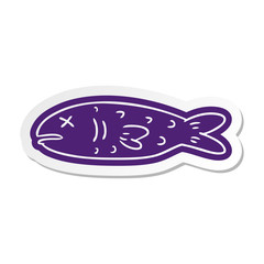cartoon sticker of a dead fish