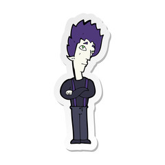 sticker of a cartoon vampire