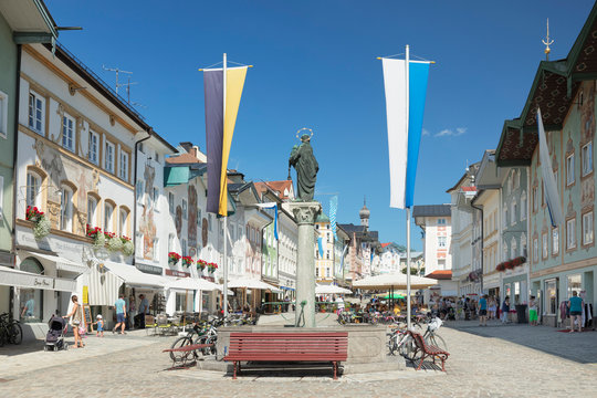 Marktstrasse street, pedestrian zone, Bad Toelz, Upper Bavaria, Bavaria, Germany