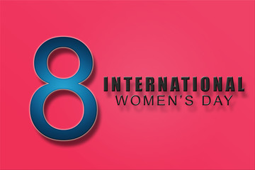 Poster of International women's day. 8 number blue 3d illustration. Happy mother's Day.