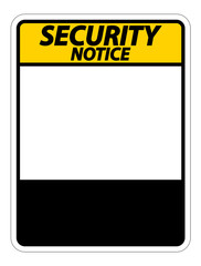 symbol Security notice sign label on white background