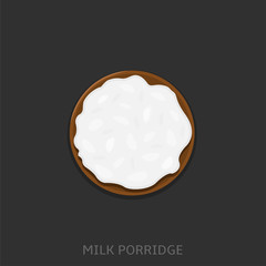 Milk porridge vector illustration