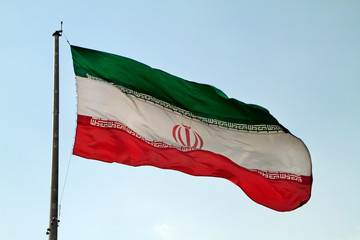 Naklejka na ściany i meble Big Iranian flag in Tehran, Iran