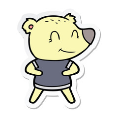 sticker of a friendly bear cartoon