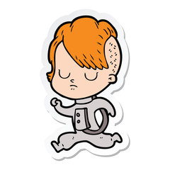 sticker of a cartoon woman