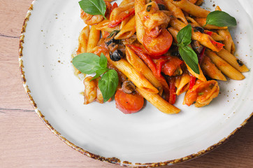 Italian Pasta with shrimp in tomato sauce