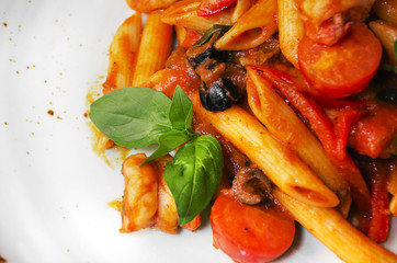 Italian Pasta with shrimp in tomato sauce