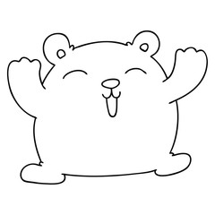 quirky line drawing cartoon funny bear