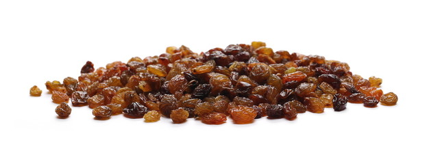 Raisins isolated on white background